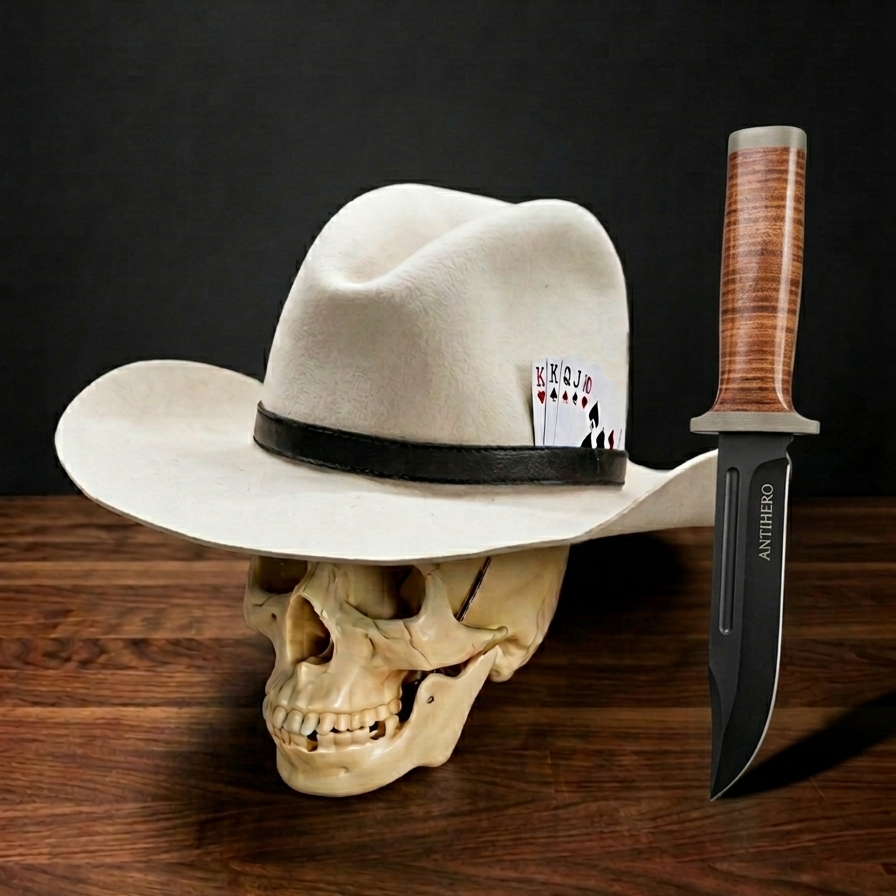 The Royal Flush — handcrafted western hat, The Follies collection by AntiHero Hats Benelux
